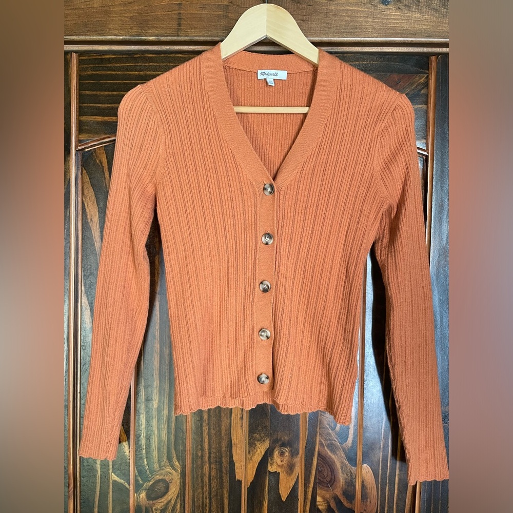 Madewell Orange Cardigan
